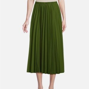 Chic Olive Green Midi Skirt